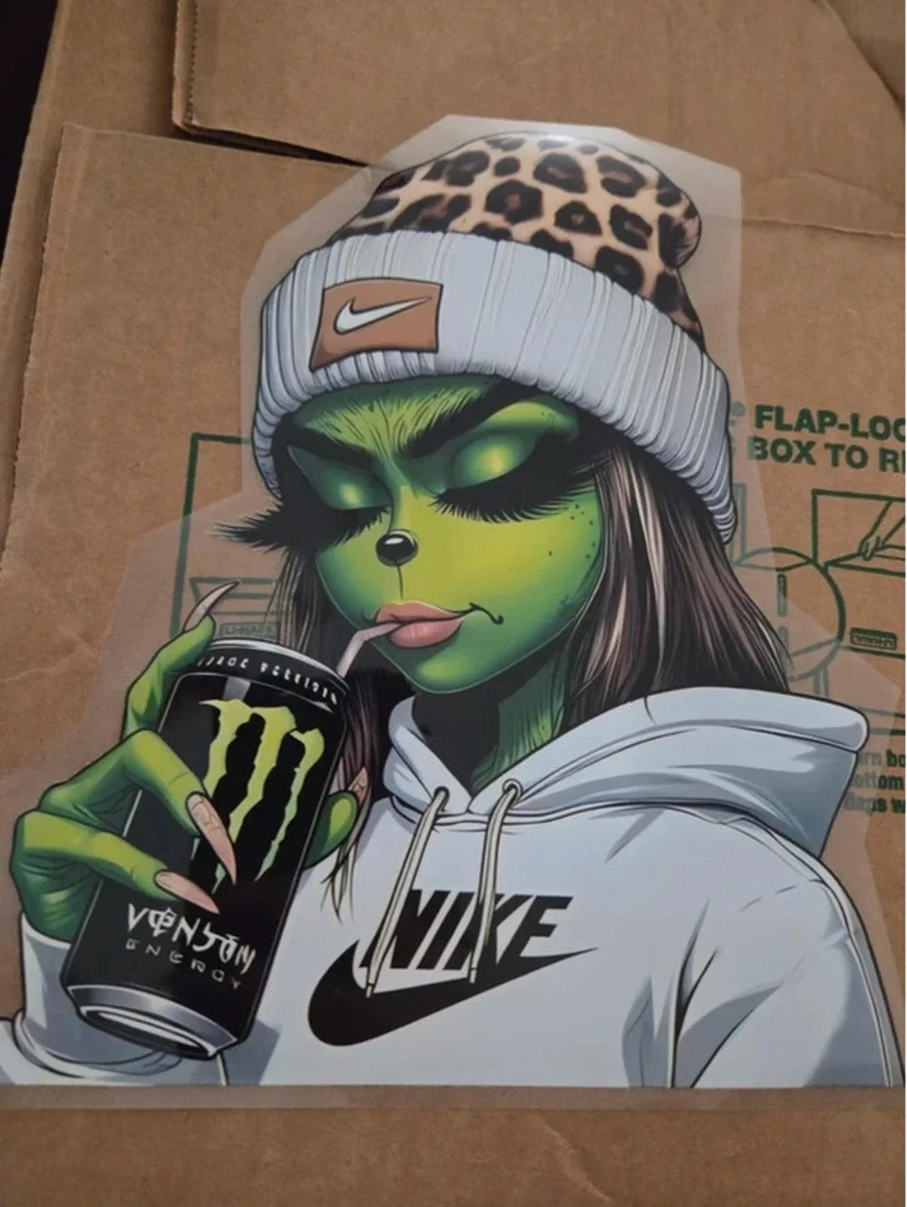 Grinch girl iron patch